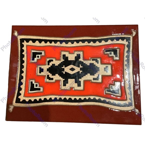 Arius Santa Fe Art Tile 1987 Ganado Rug 6” x 8” - Picture 2 of 6